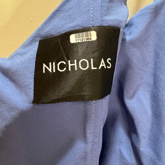 Nicholas Dusty Blue Faux Wrap Midi Dress $695 - Picture 9 of 11